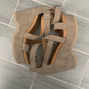 Nude wedge heels